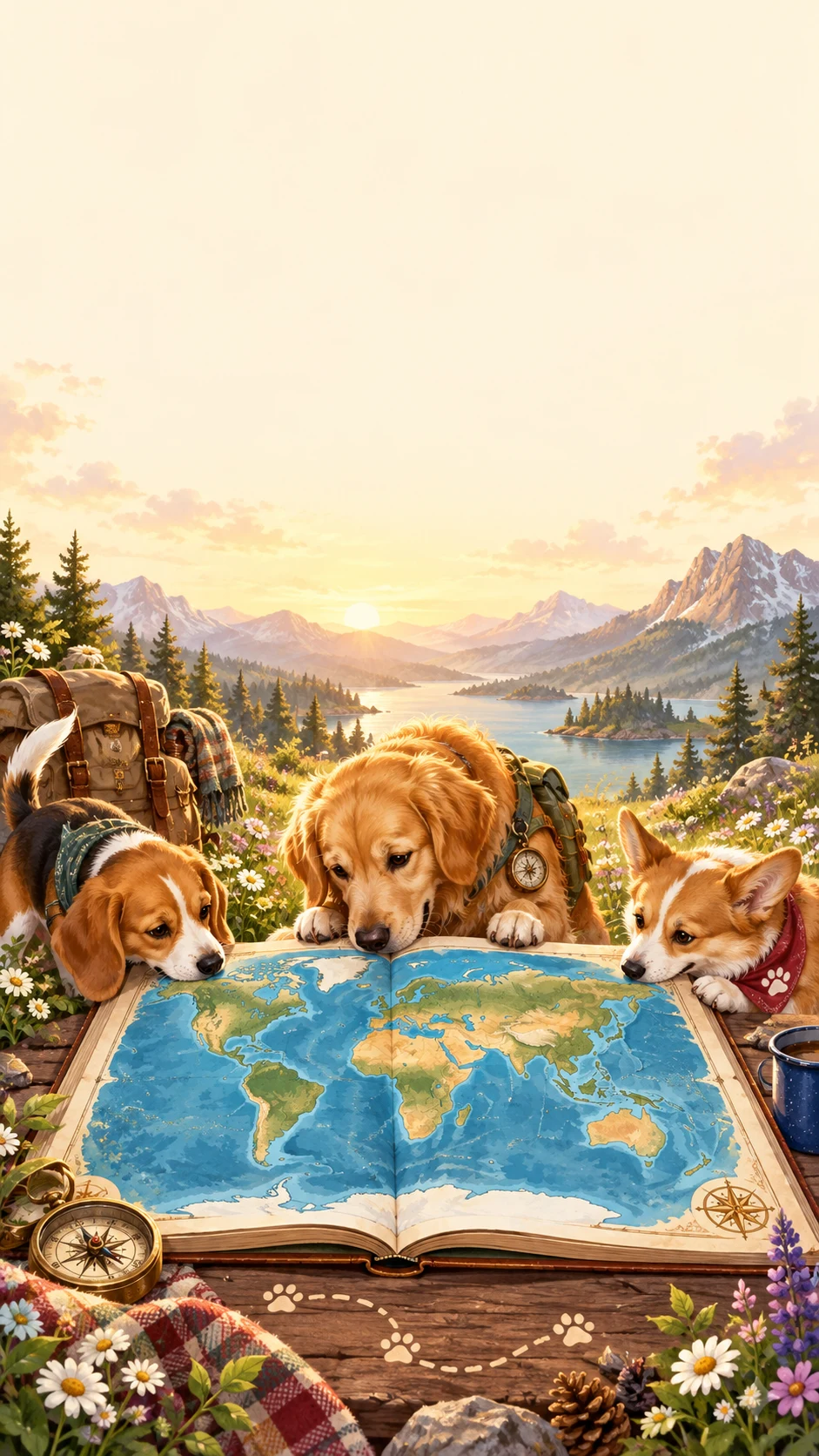 Playful SNIFLO World atlas sharing-card artwork